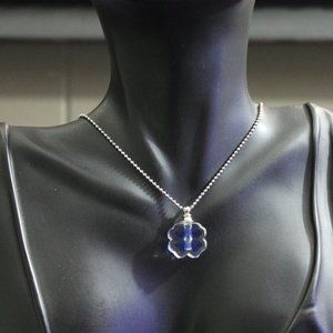 Glass Shamrock Bottle Necklace on Ball Chain